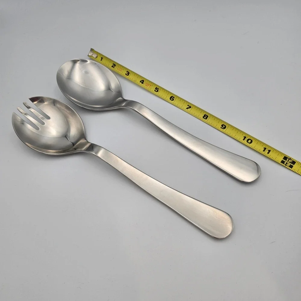 David Mellor Chelsea Salad Server 2 Piece Stainless Utensils Satin Finish Luxury